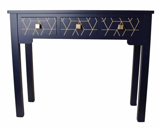 Konsola z trzema szufladami granatowa