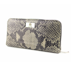 P-02 Portfel skórzany Korona - print wężowy szary KEMER