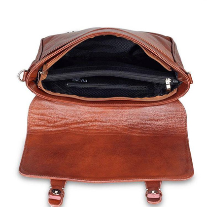 Skórzana listonoszka męska torba na ramię laptopa brązowa - Pavone Nero Lukka 2324 BR