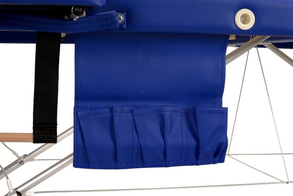 Stół, łóżko do masażu 2-segmentowe aluminiowe XXL Niebieskie