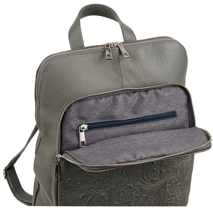 Torbo-plecak damski Canaletto z tłoczeniem w kwiaty TPD490s28t4