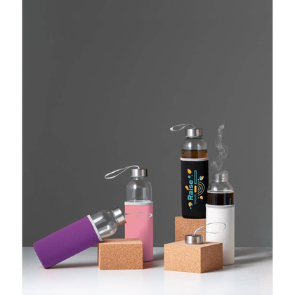 RAISE. Butelka sportowa ze szkła i stali nierdzewnej 520 ml