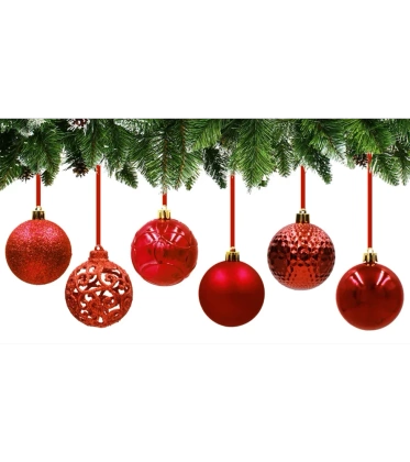 Bombki choinkowe komplet 37 szt. nietłukących plastikowych bombek - Czerwony