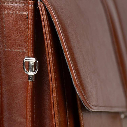 Skórzana teczka męska na dokumenty laptopa brązowa - Pavone Nero Tronto 2058 BR