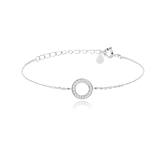 MINET Srebrna bransoletka KRĄG z białymi cyrkoniami