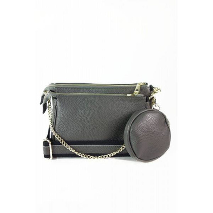 Listonoszka ,przewieszka 3w1 ,Vera Pelle ,złote okucia ,szeroki pasek , A5 Szara VP791G