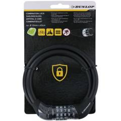 Zapięcie rowerowe dunlop linka szyfr 1.0x65cm czarne