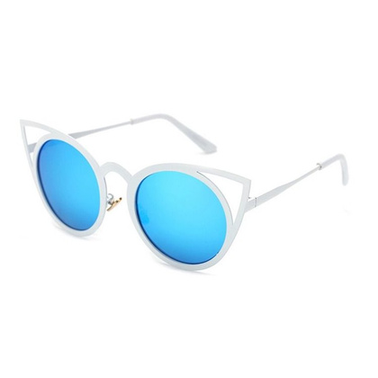 OKULARY &quot;ROYAL CAT EYES&quot; - BIAŁE Z NIEBIESKIM OK70WZ5