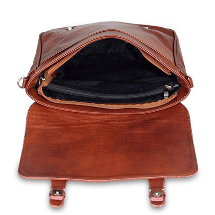 Skórzana listonoszka męska torba na ramię laptopa brązowa - Pavone Nero Lukka 2324 BR