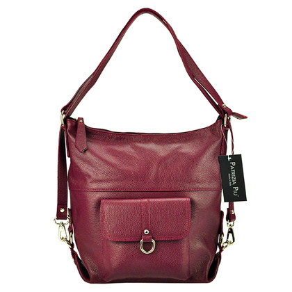 Skórzana torebka shopperka, worek, mieści a4 