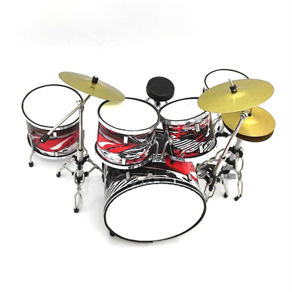 Mini perkusja czarno-czerwona  MDR-0312, skala 1:5 Uwaga! Perkusja "nie gra" - to wyłącznie przedmiot dekoracyjny