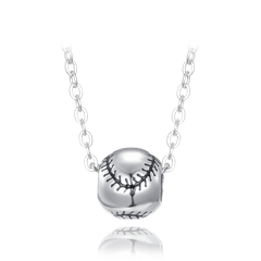 MINET Naszyjnik srebrny z piłką baseballową