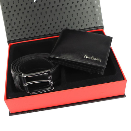 Zestaw PIERRE CARDIN portfel + pasek męski ZG-103 130 Czarny