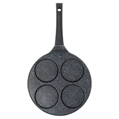Patelnia do jajek granitowa 4 otwory BLACK LINE 26 cm