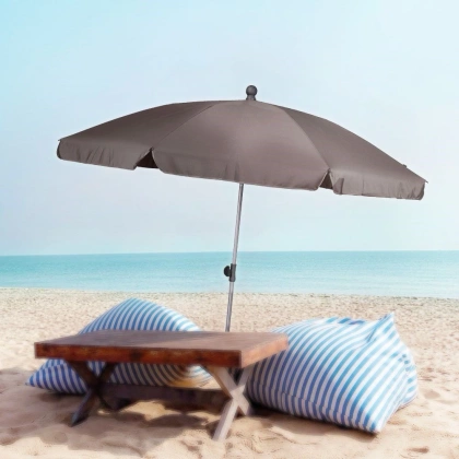 Parasol plażowy ogrodowy łamany regulowany brązowy 176 cm