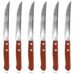 Sztućce noże do steków pizzy burgerów grilla grillowe zestaw komplet noży 6 sztuk