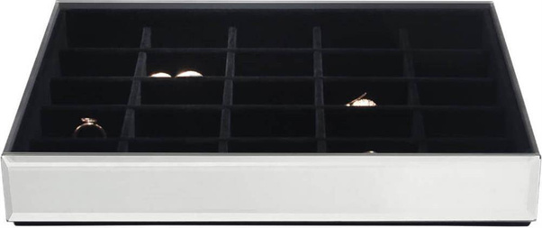 Szkatułka na biżuterię Stackers 25 komorowa classic velvet szklana z czarną wyściółką