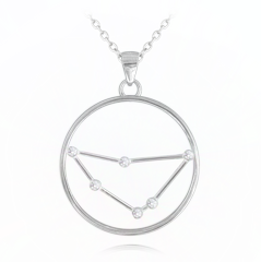 MINET Srebrny naszyjnik Stars Zodiac KOZIOROŻEC Czech Crystal