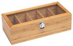 Bambusowe pudełko na herbatę TEA LOUNGE, brązowy