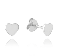 MINET Minimalistyczne srebrne kolczyki serce
