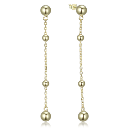 MINET Eleganckie pozłacane srebrne kolczyki kulki