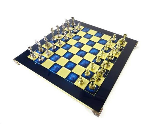 Ekskluzywne, duże klasyczne szachy metalowe Stauton S34; 36x36cm
