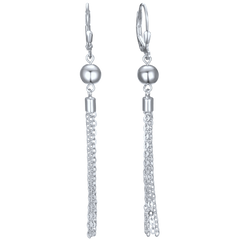 MINET Kolczyki wiszące srebrne z kulkami