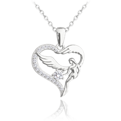 MINET Naszyjnik srebrny ANIOŁ z cyrkonia