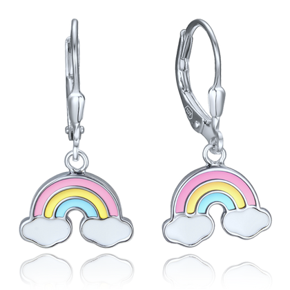 MINET Dziecięce srebrne kolczyki tęcza