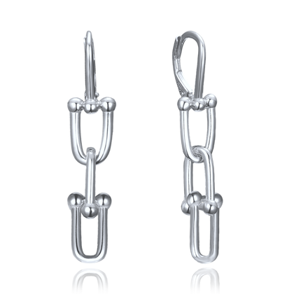 MINET Nowoczesne srebrne kolczyki