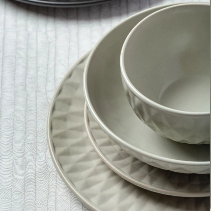 Talerz ceramiczny szary obiadowy płytki na obiad SOHO CLASSIC 27 cm