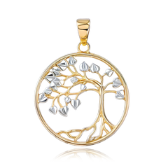 MINET Złoty wisiorek drzewo życia w połączeniu żółtego i białego złota Au 585/1000 1,25g