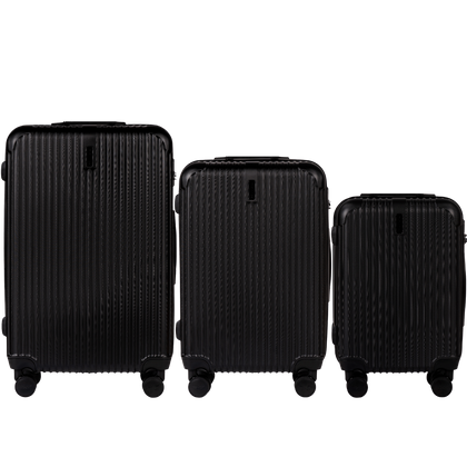 Zestaw 3 walizek WINGS TR059 Czarny