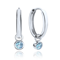 MINET Pierścien Złote kolczyki z niebieskimi cyrkoniami Au 585/1000 1,50g