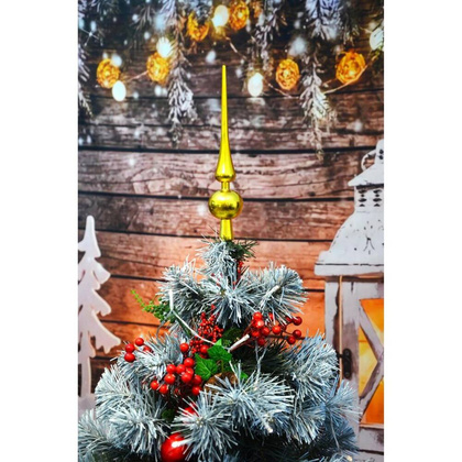 Czubek na choinkę 25 cm złoty