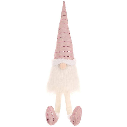 Skrzat dekoracyjny Shiny Santa 38 + 20 cm różowy