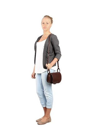 Torebka listonoszka skóra KEMER VOOC Vintage P26 brąz