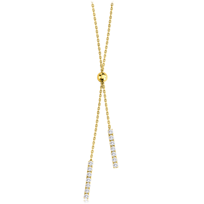 MINET Luksusowy złoty naszyjnik z białą cyrkonią Au 585/1000 4,30g