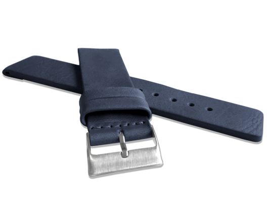 LAVVU Granatowy gładki pasek PLAIN z luksusowej skóry Top Grain - 24