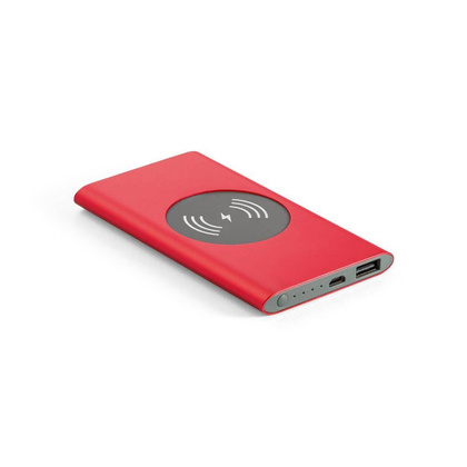 Powerbank i bezprzewodowa ładowarka, czerwony