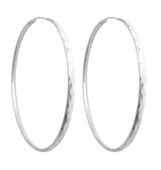 MINET Szczotkowane srebrne kolczyki PIERŚCIONKI 5 cm