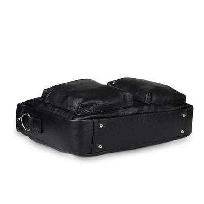 Skórzana torba męska czarna na ramię laptopa 15,6" - Pavone Nero Bergamo 2430 BL