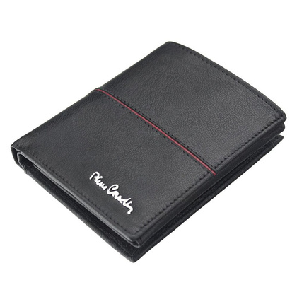 Portfel męski skórzany PIERRE CARDIN TILAK38 326 RFID Czarno Czerwony