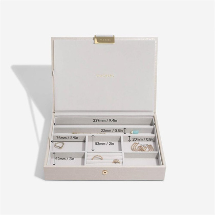 Szkatułka na biżuterię Stackers Croc classic putty z pokrywką