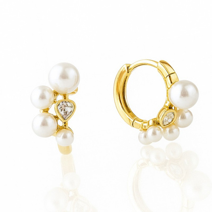 Kolczyki ze stali szlachetnej platerowane 14k złotem, zapięcie angielskie KST3431