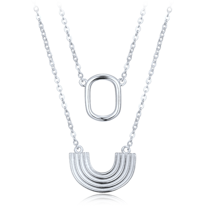 MINET Nowoczesny srebrny naszyjnik