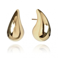 Kolczyki ze stali szlachetnej pozłacanej wkrętki 1,6 cm KROPLE KST3376