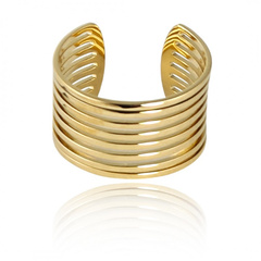 Pierścionek stal chirurgiczna platerowana złotem regulowany PST941