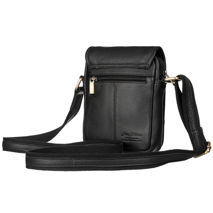 Skorzana listonoszka meska z kieszonkami