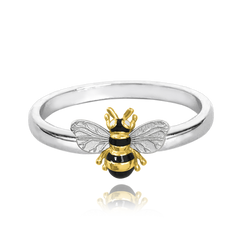 MINET Pozłacany pierścień srebrny PSZCZOŁA rozmiar 19